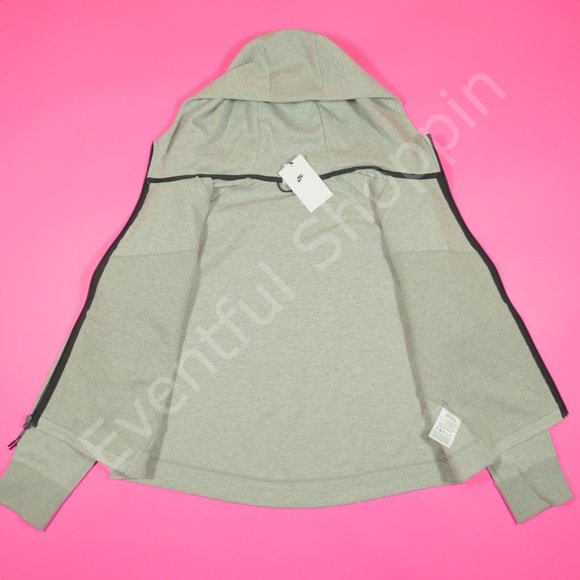 Nike Women's Sportswear Tech Fleece Windrunner Hoodie Jacket in Gray Size XL - Picture 4 of 9